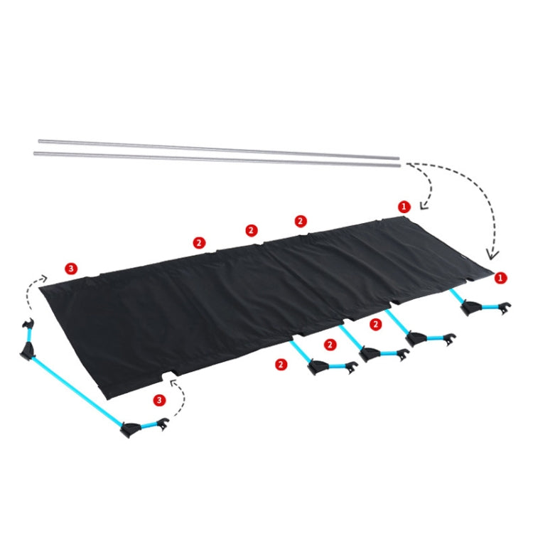 CLS Outdoor Lightweight Folding Bed Camping Simple Leisure Bed (Black)