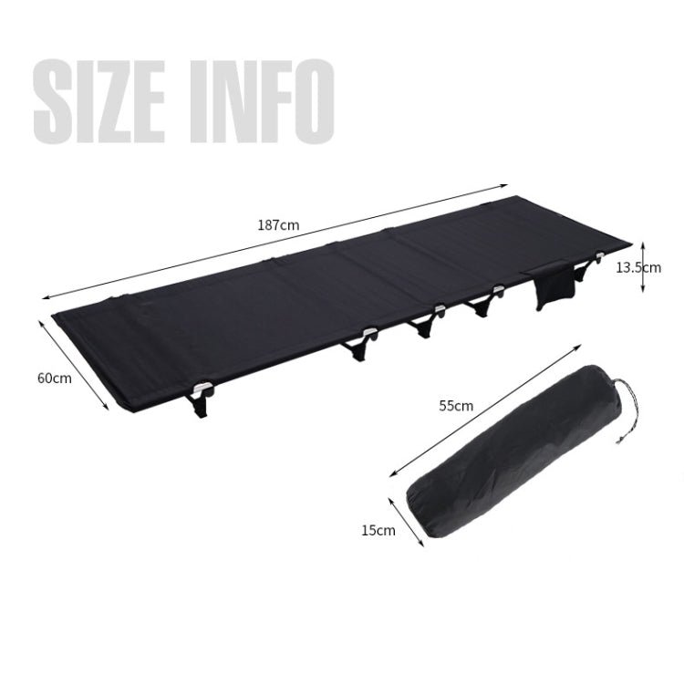 CLS Outdoor Lightweight Folding Bed Camping Simple Leisure Bed (Black)