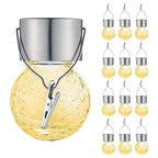 12 PCS Snap Ball Solar Chandelier Outdoor Garden Courtyard Holiday Decorative Light with Clip (Warm White Light)