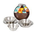 16 PCS / Set CLS Outdoor Stainless Steel Tableware Portable Camping Dinner Bowl Plate Set
