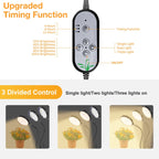 LED Plant Growth Lamp USB Remote Control Clip Waterproof Full Spectrum Natural White Seedling Plant Light, Power: 45W Three Heads