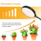 LED Plant Growth Lamp USB Remote Control Clip Waterproof Full Spectrum Natural White Seedling Plant Light, Power: 45W Three Heads