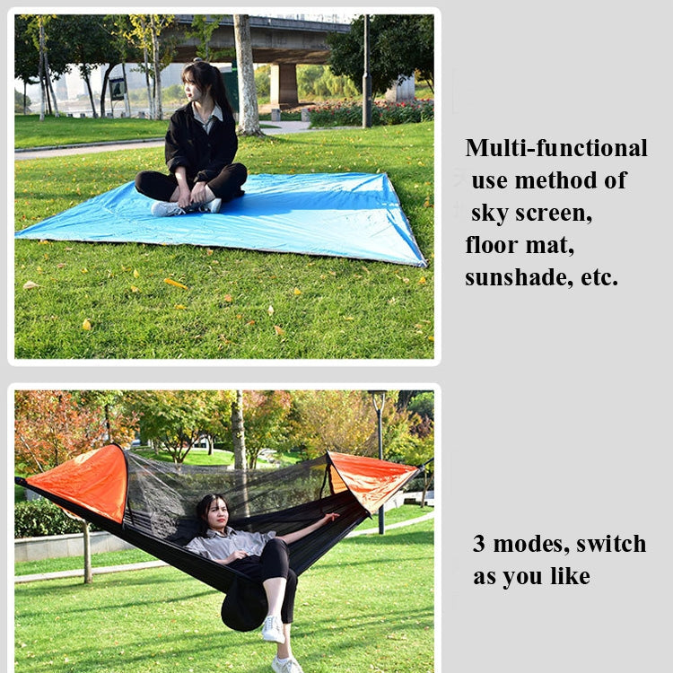Strut-Mosquito-Net-Hammock Diamond-Sunshade-Set Outdoor Camping Automatic Quick-Open Anti-Mosquito-Hammock-Shelter-Set (Army Green)