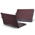 For Samsung Galaxy Book 4 360 15.6 Inch Leather Laptop Anti-Fall Protective Case with Stand (Wine Red)