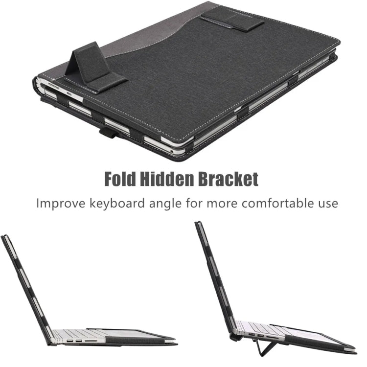 For Samsung Galaxy Book 4 360 15.6 Inch Leather Laptop Anti-Fall Protective Case with Stand (Wine Red)