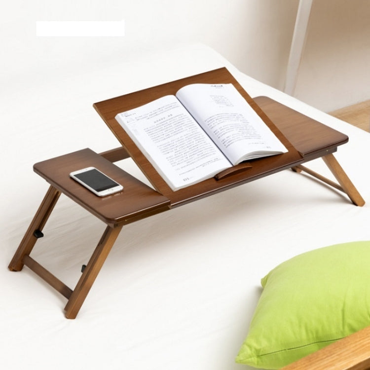741ZDDNZ Bed Use Foldable Height Adjustable Laptop Desk Dormitory Study Desk, Specification: Classic Tea Color 88cm Thick Bamboo