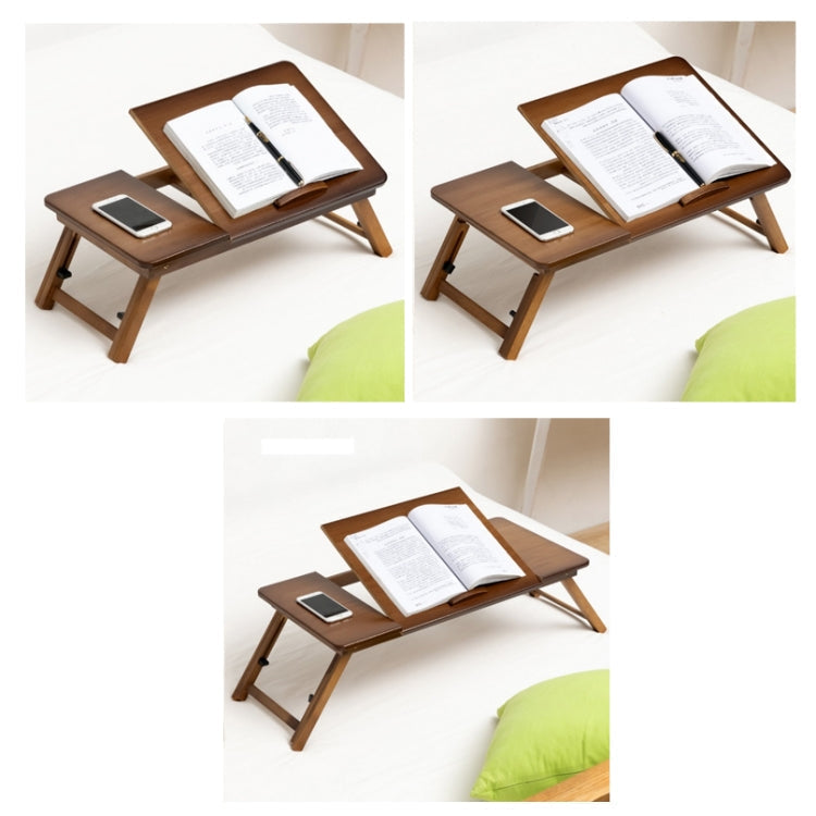 741ZDDNZ Bed Use Foldable Height Adjustable Laptop Desk Dormitory Study Desk, Specification: Classic Tea Color 88cm Thick Bamboo