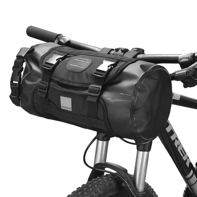 SAHOO 11L Enlarged Bicycle Front Bag Mountain Bike Clip Mesh Waterproof and Wear-resistant Handlebar Bag (Black)