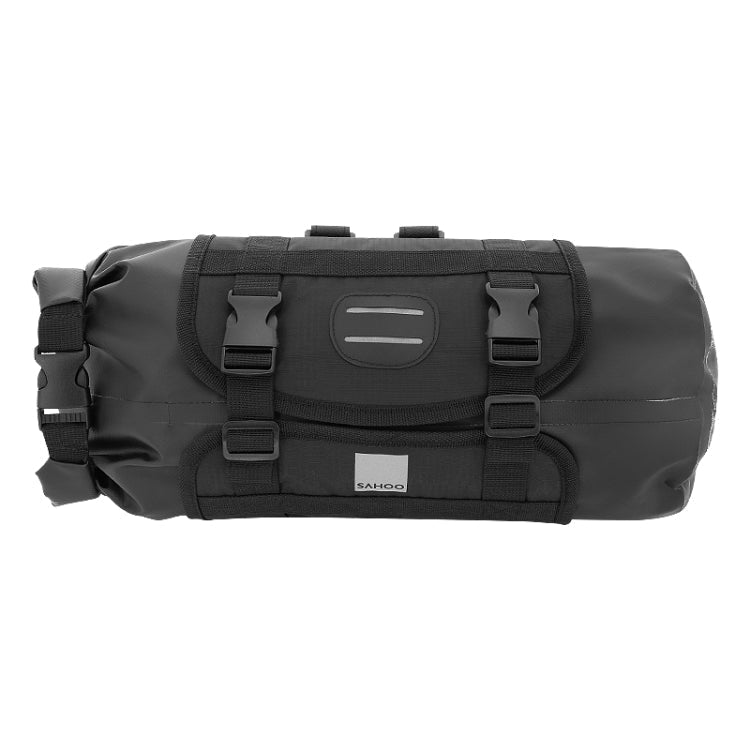 SAHOO 11L Enlarged Bicycle Front Bag Mountain Bike Clip Mesh Waterproof and Wear-resistant Handlebar Bag (Black)