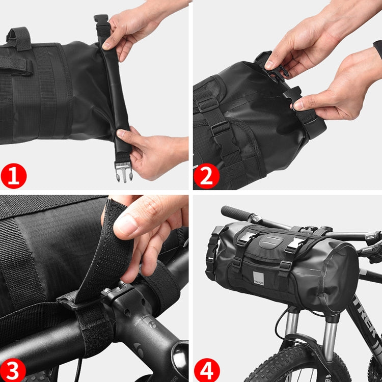 SAHOO 11L Enlarged Bicycle Front Bag Mountain Bike Clip Mesh Waterproof and Wear-resistant Handlebar Bag (Black)