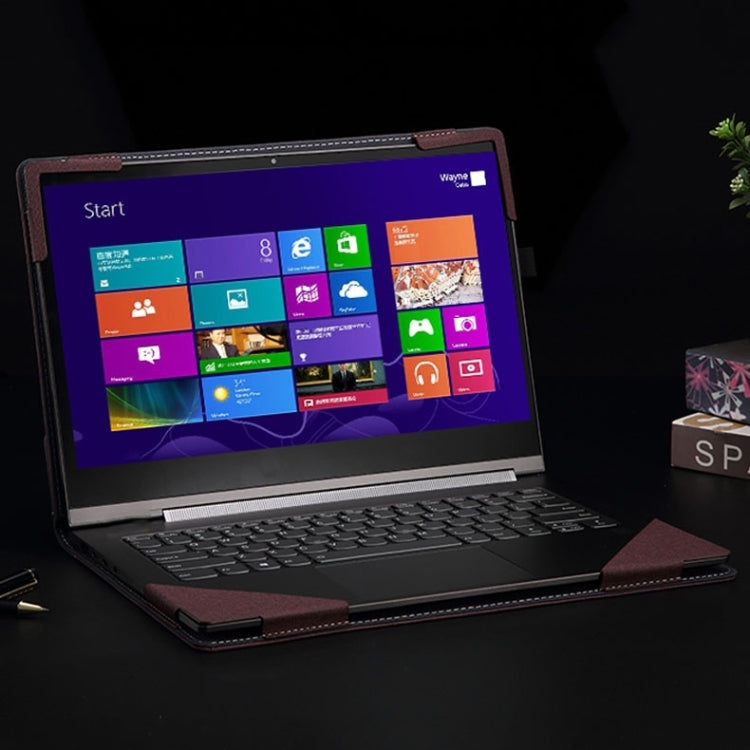 For Samsung Galaxy Book 3 360 13.3 Inch Leather Laptop Anti-Fall Protective Case with Stand (Wine Red)