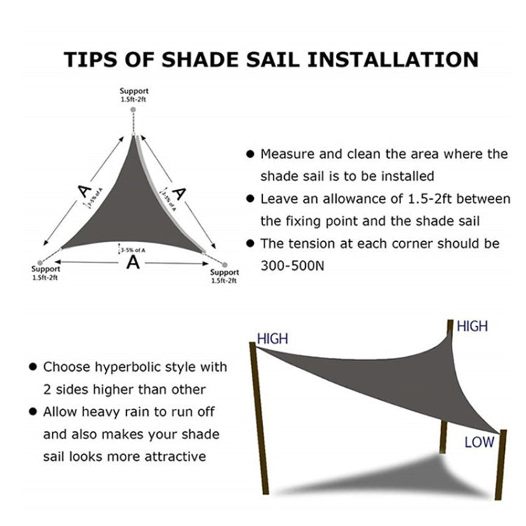 Triangular Outdoor Garden Sunshade Sail Waterproof Anti-UV Awning, Size: 3m x 3m x 4.3m (Green)