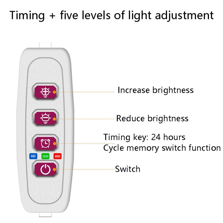 LED Plant Growth Lamp Full Spectrum Intelligent Timer Indoor Fill Light Ring Plant Lamp, Power: One Head (Sunshine)