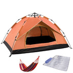 TC-014 Outdoor Beach Travel Camping Automatic Spring Multi-Person Tent For 3-4 People (Orange+Mat+Hammock)