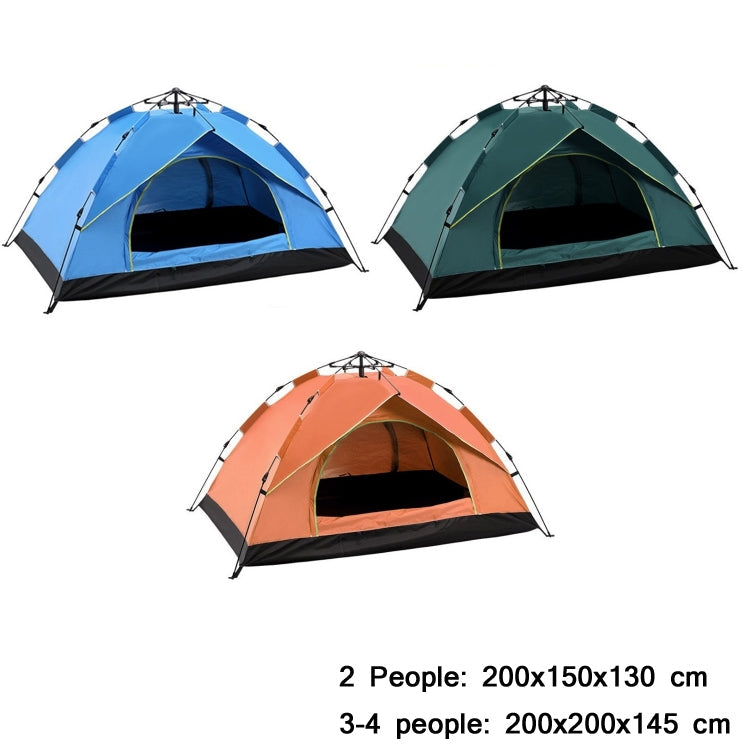 TC-014 Outdoor Beach Travel Camping Automatic Spring Multi-Person Tent For 3-4 People (Orange+Mat+Hammock)