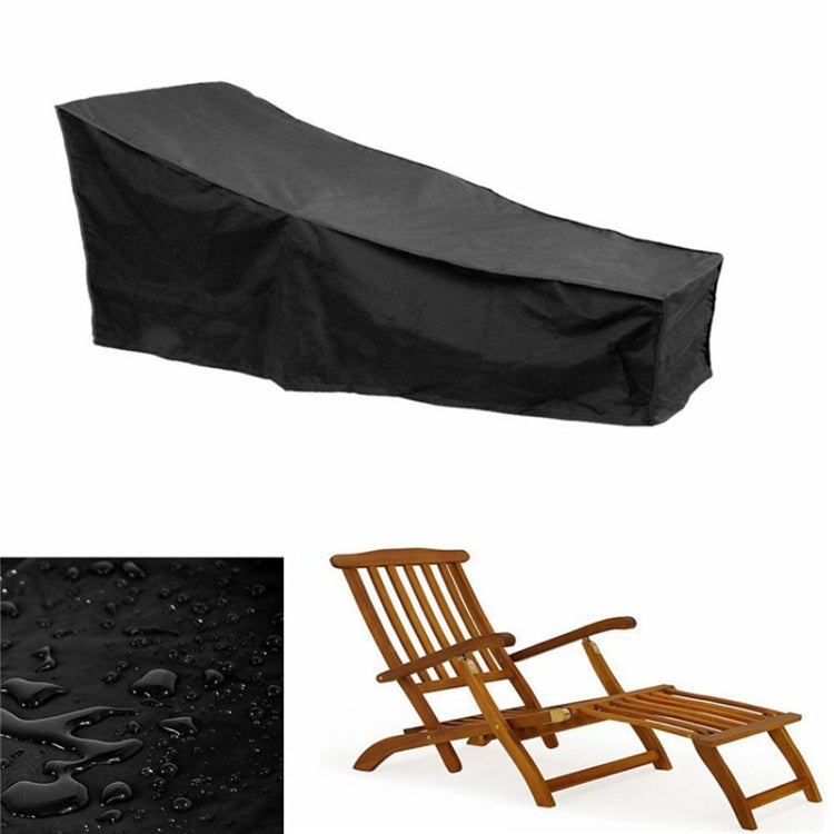 Outdoor Beach Chair Dustproof and Waterproof Cover Rocking Chair Furniture Protective Cover, Size: 210x75x80cm (Black+Silver)