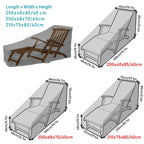 Outdoor Beach Chair Dustproof and Waterproof Cover Rocking Chair Furniture Protective Cover, Size: 210x75x80cm (Black+Silver)