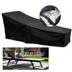 Outdoor Beach Chair Dustproof and Waterproof Cover Rocking Chair Furniture Protective Cover, Size: 210x75x80cm (Black+Silver)