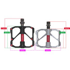PD-M86C 1 Pair PROMEND Bicycle Road Bike Mountain Bike 3 Palin Carbon Fiber Bearing Pedal (Black)