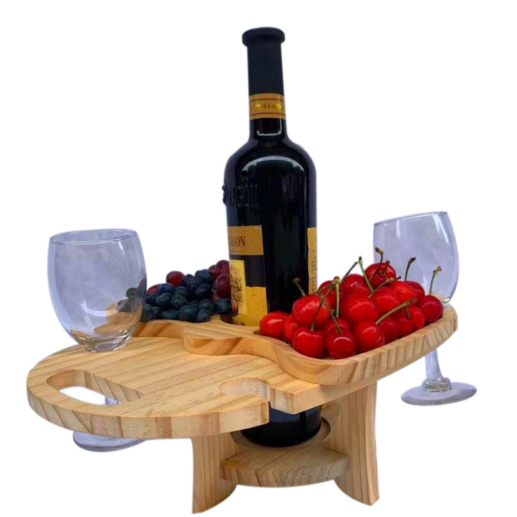 Outdoor Picnic Table Wood Folding Wine Cooler (Wood Color)