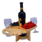 Outdoor Picnic Table Wood Folding Wine Cooler (Wood Color)