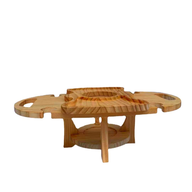 Outdoor Picnic Table Wood Folding Wine Cooler (Wood Color)