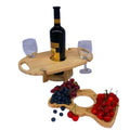 Outdoor Picnic Table Wood Folding Wine Cooler (Wood Color)