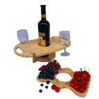 Outdoor Picnic Table Wood Folding Wine Cooler (Wood Color)