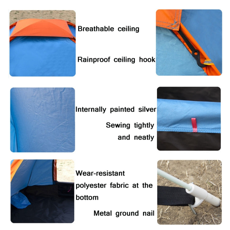 Outdoor Camping Beach Rainproof Sunproof Automatic Quick Setup Tent for 3-4 People (Blue)