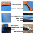 Outdoor Camping Beach Rainproof Sunproof Automatic Quick Setup Tent for 3-4 People (Blue)