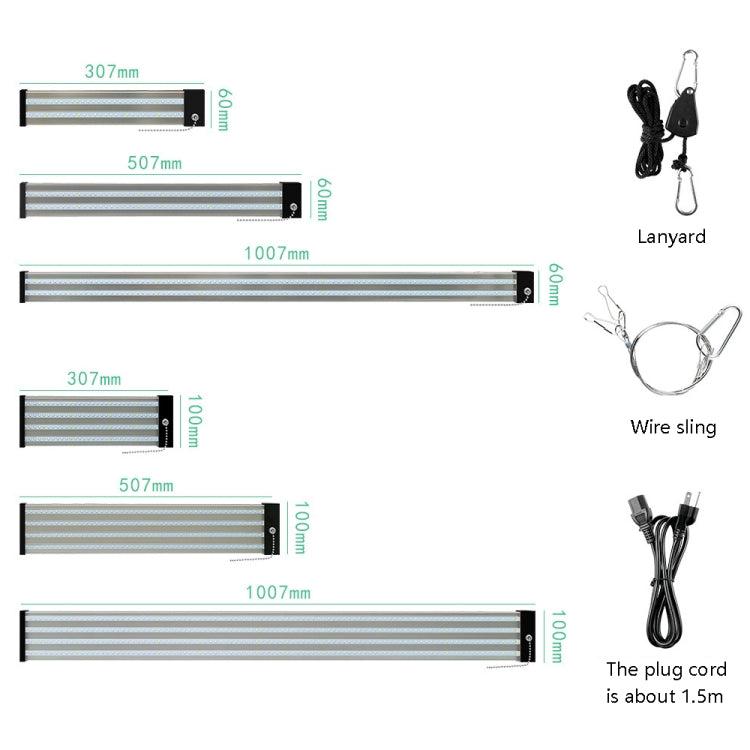 LED growth lamp full spectrum plant light tube, Style: Small double row 100 cm (EU plug)