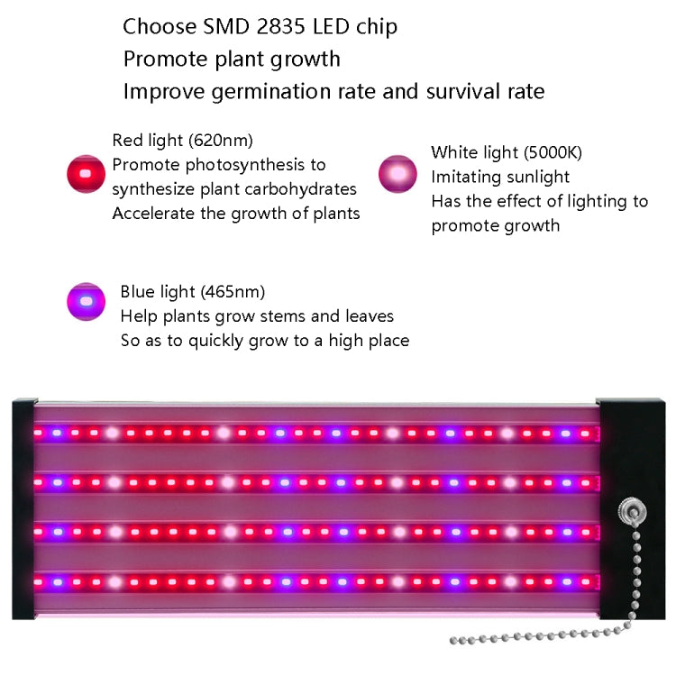 LED growth lamp full spectrum plant light tube, Style: Small double row 100 cm (EU plug)