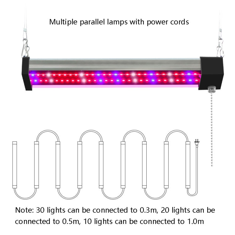 LED growth lamp full spectrum plant light tube, Style: Small double row 100 cm (EU plug)