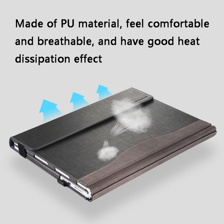 PU Leather Laptop Protection Sleeve for Microsoft Surface Book 2 13.5 Inch (Gentleman Grey)