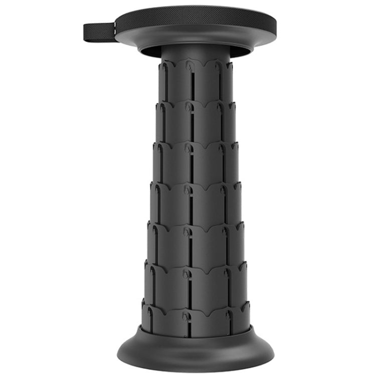 Outdoor Portable Lotus Raised Folding Telescopic Stool (Black)