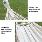 200x150cm Double Outdoor Camping Tassel Canvas Hammock with Rod (Pink Stripes)