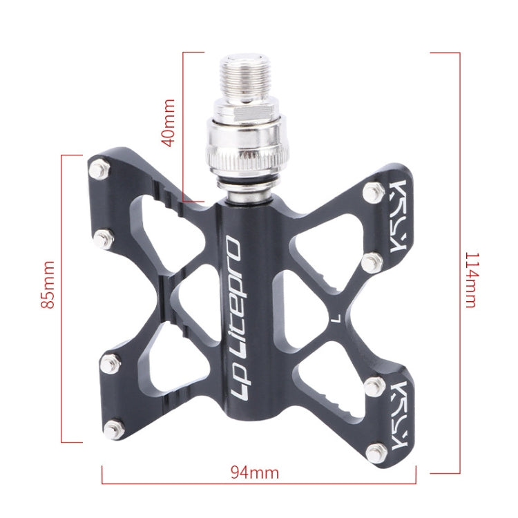 LP LitePro K5 Folding Bike Aluminum Alloy Bearings Pedals (Black)