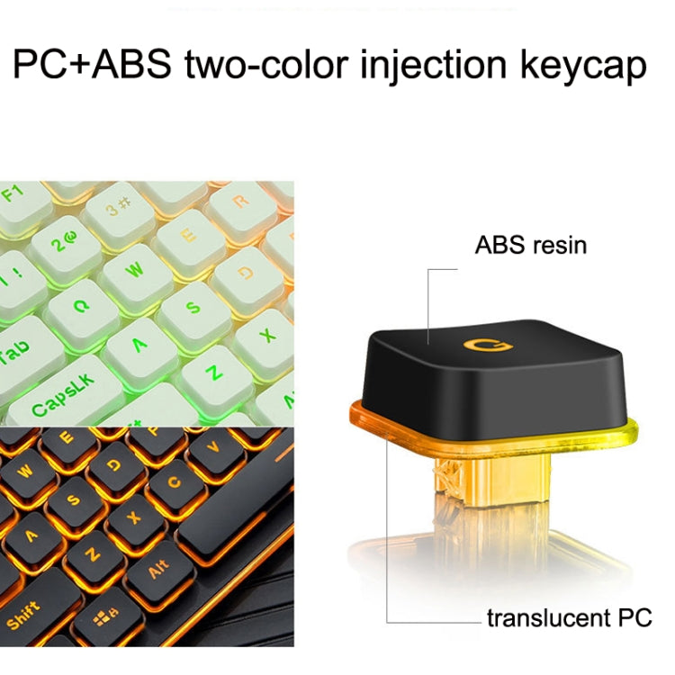 LANGTU L1 104 Keys USB Home Office Film Illuminated Wired Keyboard, Cable Length: 1.6 m (Ice Blue Light Black)