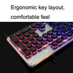 LANGTU L1 104 Keys USB Home Office Film Illuminated Wired Keyboard, Cable Length: 1.6 m (Ice Blue Light Black)