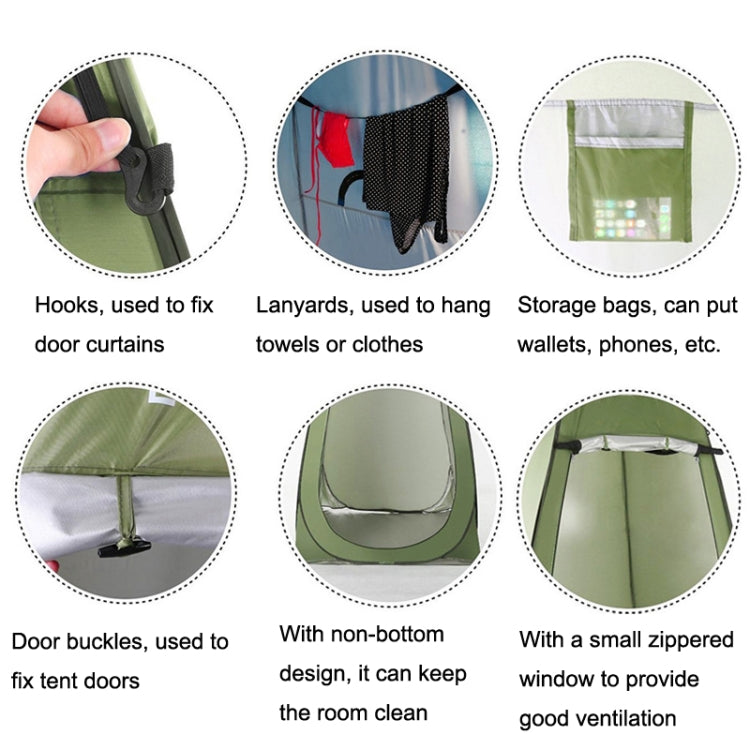 Outdoor Camping Toilet Tent Automatic Shower Tent, Style: Single Person (Olive Green)