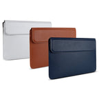 PU08DZ Leather Laptop Interior Compartment Bag with Stand Function, Size: 14.1-15.4 Inches (Sapphire Blue)