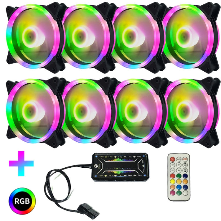 Computer CPU RGB glowing radiator 8 fans + remote control