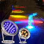 LED Underwater Light Pool Fish Pond Fountain Waterproof Landscape Light 18W(Yellow)