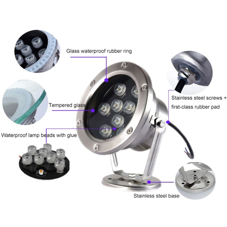 LED underwater light pool fish pond fountain waterproof landscape light 18W (warm white)