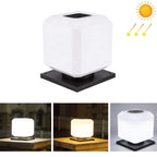003 Solar Square Outdoor Post Light LED Waterproof Wall Lights, Size: 20 cm (Tricolor Light)