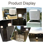 003 Solar Square Outdoor Post Light LED Waterproof Wall Lights, Size: 20 cm (Tricolor Light)