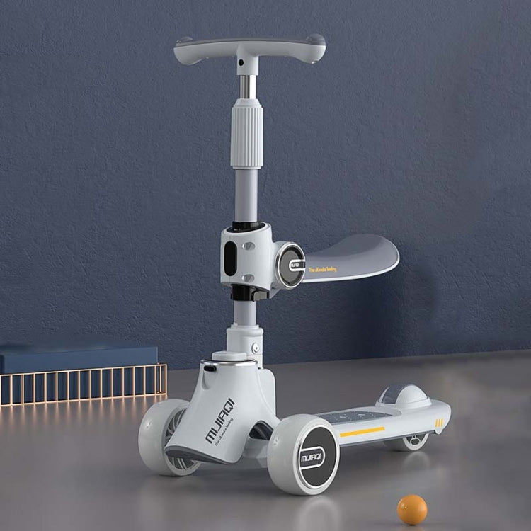 MIJIAQI 01 3 In 1 Multifunctional Foldable Kids Scooter with Music and Lights, Specification: White Seat