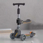 MIJIAQI 01 3 In 1 Multifunctional Folding Kids Scooter with Music and Lights, Spec: Gray Seat