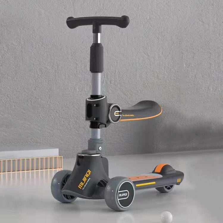MIJIAQI 01 3 In 1 Multifunctional Folding Kids Scooter with Music and Lights, Spec: Gray Seat