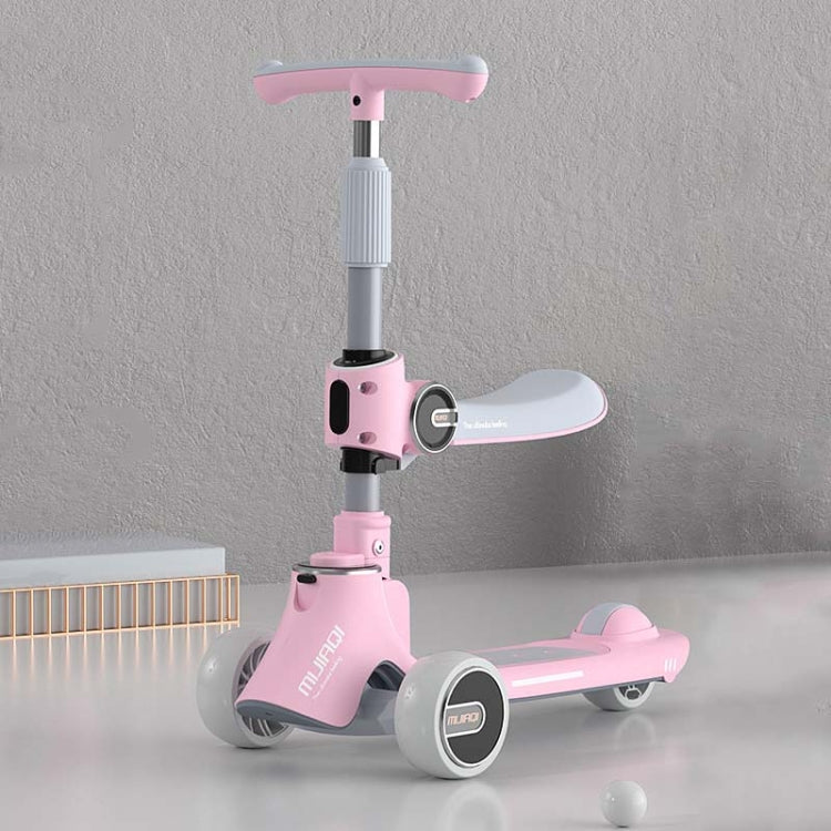 MIJIAQI 01 3 In 1 Multifunctional Foldable Kids Scooter with Music and Lights, Spec: Pink Seat
